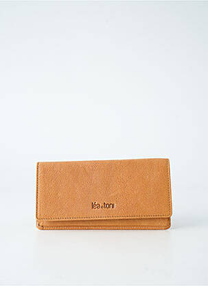 Portefeuille doublure textile marron LEA.TONI femme