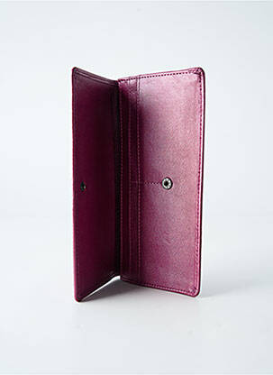 Portefeuille effet matière satinée violet LEA.TONI femme