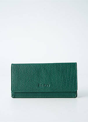 Portefeuille doublure textile vert LEA.TONI femme