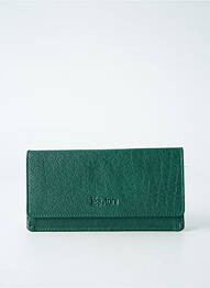 Portefeuille doublure textile vert LEA.TONI femme