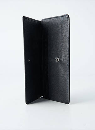Portefeuille effet matière satinée noir LEA.TONI femme
