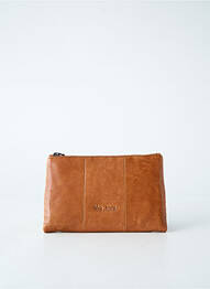 Portefeuille coutures renforcées marron LEA.TONI femme
