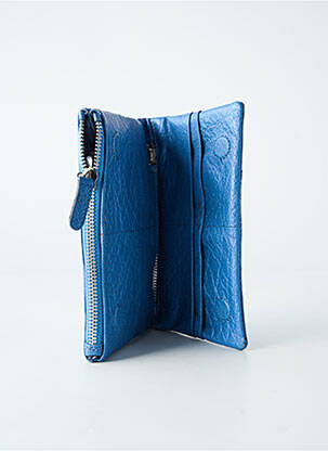 Portefeuille fermeture zippée bleu LEA.TONI femme