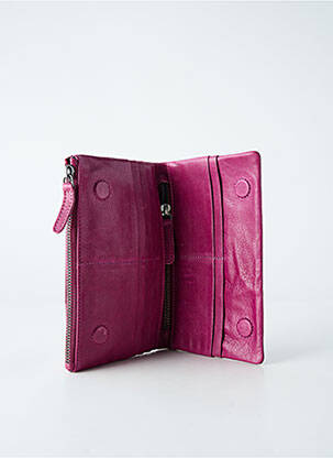 Portefeuille coutures renforcées violet LEA.TONI femme