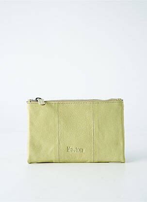 Portefeuille coutures renforcées vert LEA.TONI femme