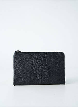 Portefeuille effet matière satinée noir LEA.TONI femme