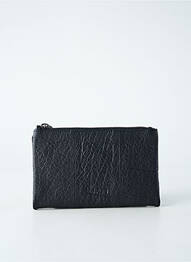 Portefeuille effet matière satinée noir LEA.TONI femme