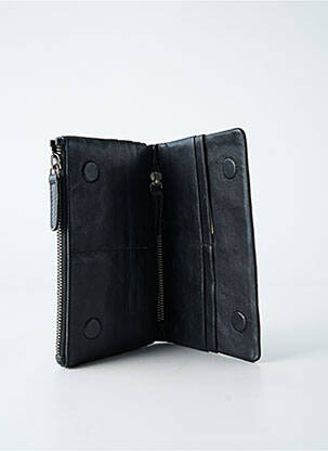Portefeuille effet matière satinée noir LEA.TONI femme