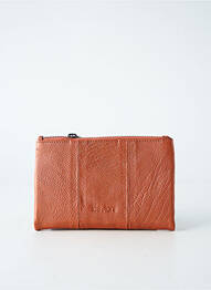 Portefeuille effet matière satinée orange LEA.TONI femme