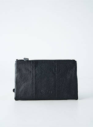 Portefeuille effet matière satinée noir LEA.TONI femme