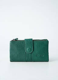 Portefeuille coutures renforcées vert LEA.TONI femme