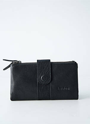 Portefeuille coutures renforcées noir LEA.TONI femme