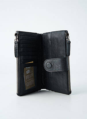 Portefeuille coutures renforcées noir LEA.TONI femme
