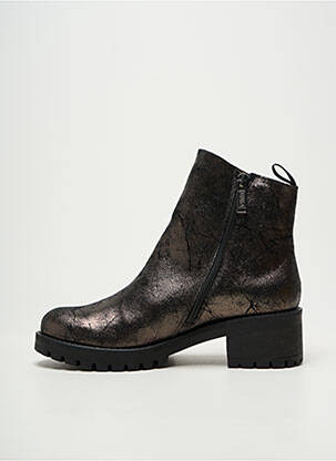 Bottines/boots tissage satiné talon de 4 à 6cm argent MINKA DESIGN femme