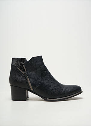 Bottines/boots tissage satiné talon de 4 à 6cm noir MKD femme