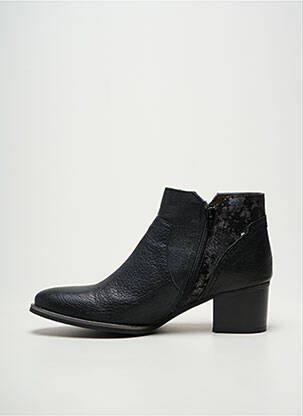 Bottines/boots tissage satiné talon de 4 à 6cm noir MKD femme