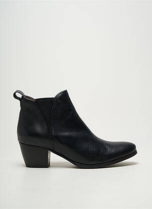Bottines/boots tissage satiné talon de 4 à 6cm noir MKD femme