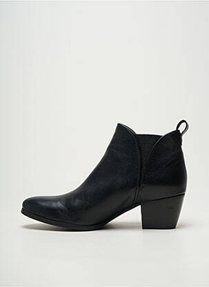 Bottines/boots tissage satiné talon de 4 à 6cm noir MKD femme