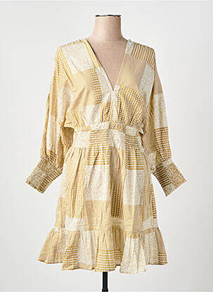 Robe courte manches longues manches longues jaune RHUM RAISIN femme