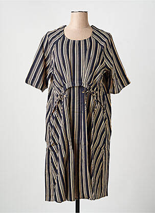 Robe mi-longue manches courtes manches courtes bleu RHUM RAISIN femme