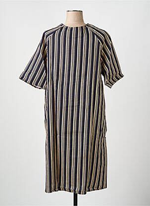 Robe mi-longue manches courtes manches courtes bleu RHUM RAISIN femme