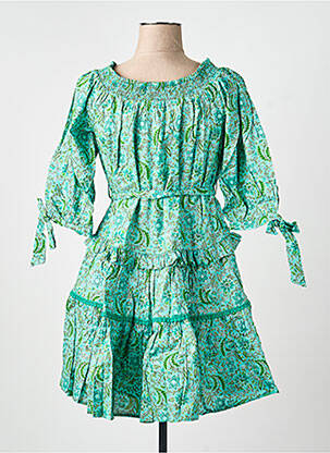 Robe courte manches courtes manches courtes vert RHUM RAISIN femme
