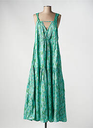 Robe longue imprimé fleurs sans manche vert RHUM RAISIN femme