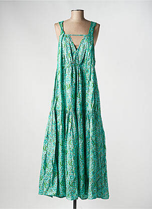 Robe longue imprimé fleurs sans manche vert RHUM RAISIN femme