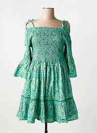 Robe courte manches courtes manches courtes vert RHUM RAISIN femme