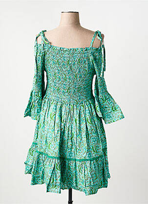 Robe courte manches courtes manches courtes vert RHUM RAISIN femme