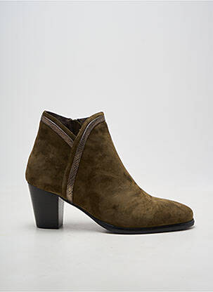 Bottines/boots tissage satiné talon de 7 à 9cm vert ADIGE femme