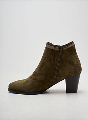 Bottines/boots tissage satiné talon de 7 à 9cm vert ADIGE femme