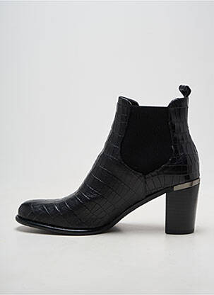 Bottines/boots tissage satiné talon de 7 à 9cm noir ADIGE femme