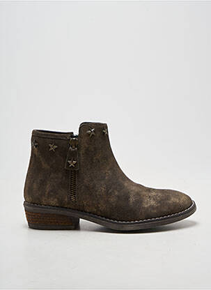 Bottines/boots tissage satiné cubain vert REQINS fille