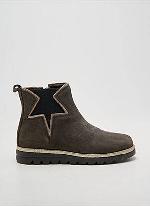 Bottines/boots tissage tissage pailleté bout rond vert REQINS fille