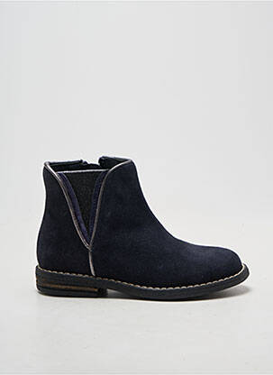 Bottines/boots tissage satiné talon bas bleu REQINS fille