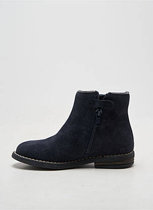 Bottines/boots tissage satiné talon bas bleu REQINS fille