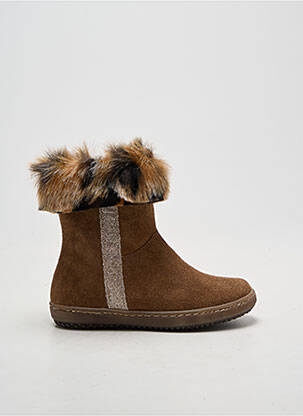 Bottines/boots tissage tissage pailleté bout rond marron REQINS fille