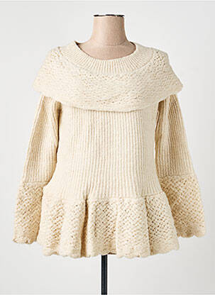 Pull coupe cintrée manches longues beige RHUM RAISIN femme