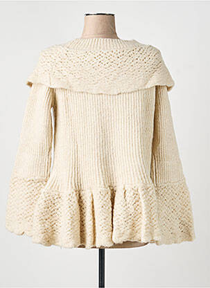 Pull coupe cintrée manches longues beige RHUM RAISIN femme