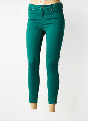Pantalon 7/8 fermeture zippée sous rabat boutonné vert FRACOMINA femme