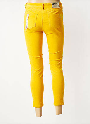 Pantalon 7/8 fermeture zippée sous rabat boutonné jaune FRACOMINA femme