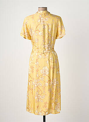 Robe mi-longue imprimé fantaisie manches courtes jaune MOS MOSH femme