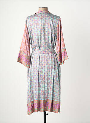 Robe mi-longue coupe fluide manches longues bleu B.YOUNG femme