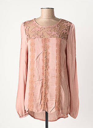 Blouse col rond manches longues rose FRACOMINA femme