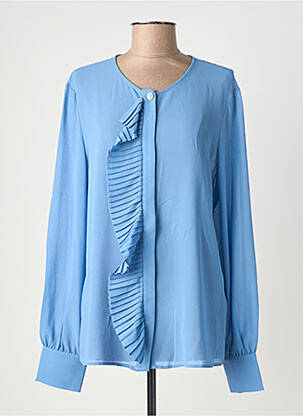 Chemisier coupe fluide manches longues bleu FRACOMINA femme