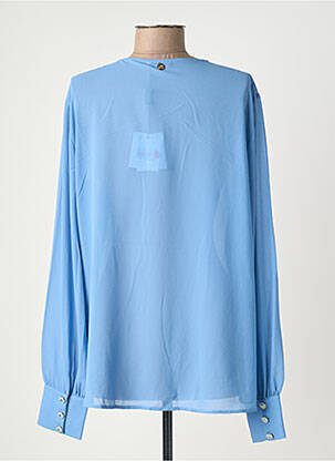 Chemisier coupe fluide manches longues bleu FRACOMINA femme