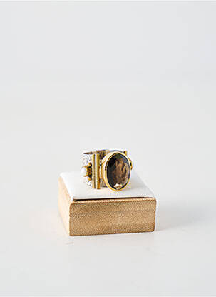 Bague ornement pierre marron fonce CANYON femme