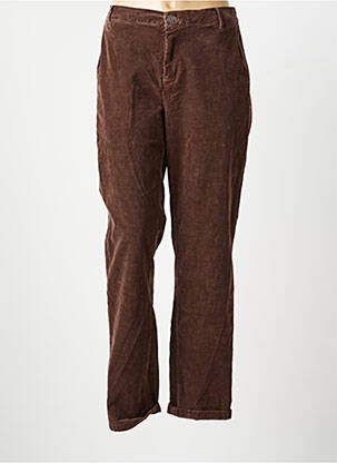 Pantalon droit taille élastique marron HAPPY femme