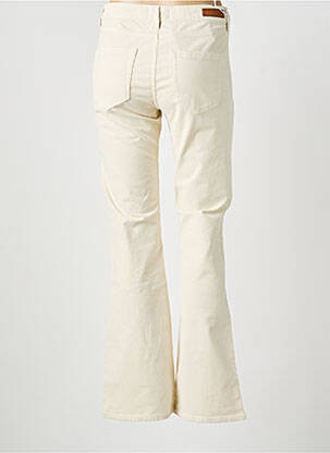 Pantalon flare fermeture zippée sous rabat boutonné beige HAPPY femme